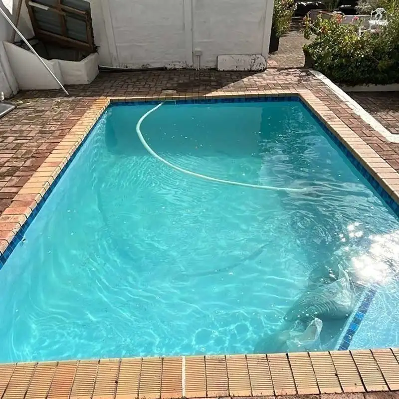Professional pool service result with clear water
